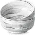 MALACASA Large Soup Bowls Set, 44 OZ (7") Salad Bowl Cereal Bowl Set of 2,Marble Grey Ceramic Bowls for Kitchen, Dishwasher & Microwave Safe, Series REGULAR