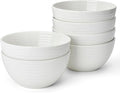 Sweese Ceramic Bowls Set of 6, 18 Oz Texture Ribbed Bowls, Wide Rim Stackable by Sweese