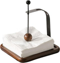 Napkin Holder with Wooden Base and Black Metal Frame, Modern Style by Leijosya