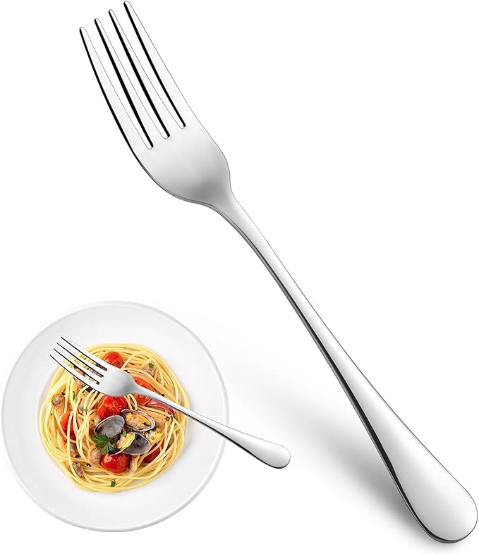 Dinner Forks, Table Forks, Flatware Forks, 8 Inches, Mirror Finish & Dishwasher by MUTNITT