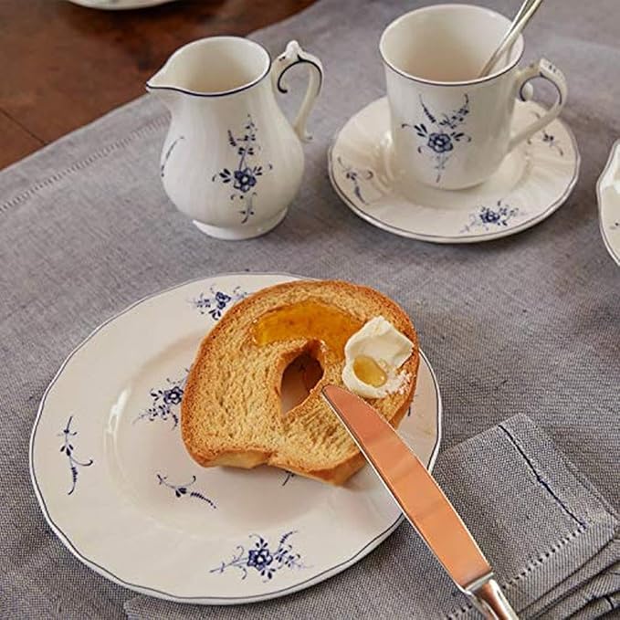 Villeroy & Boch Vieux Luxembourg Bread & Butter Plate, 6.75 in, Premium Porcelain, White/Blue