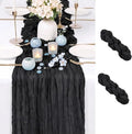 2 Pack Black Cheesecloth Table Runner 17x108 Inch Boho Rustic Semi Sheer Gauze by Unknown