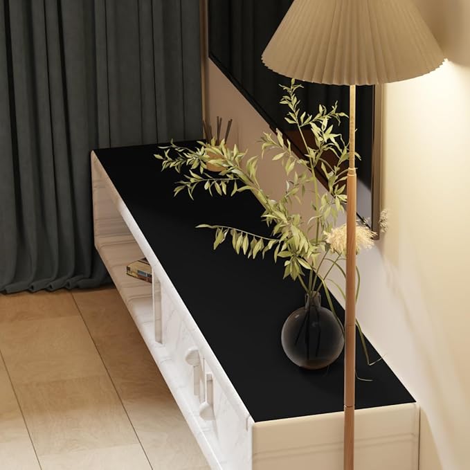 Leather Dresser Cover,1.8mm Thick,14x60 Inch,Dresser Protector Top,Dresser Top Protector,Dresser Cover Top,Dresser Top Cover,Dresser Cover Top for Bedroom.(Black+Black,14x60)