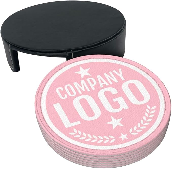 Custom Leather Coasters with Logo - Image 3