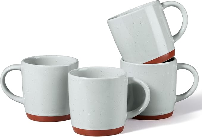 E-far Ceramic Coffee Mug Set of 4, 12oz Stoneware Coffee Cup by E-far