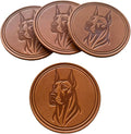 Dog Breed Leather Coasters – Premium Full Grain Table Protectors by Handmade