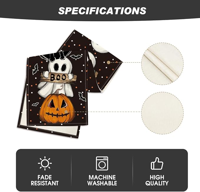 Artoid Mode 210 GSM Halloween Table Runner 13x60 Inch Home Party Decor | Polka - Image 5
