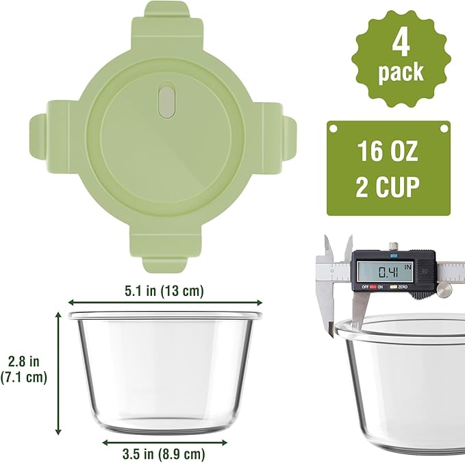 2Cup/16oz Glass Food Storage Containers - Image 3