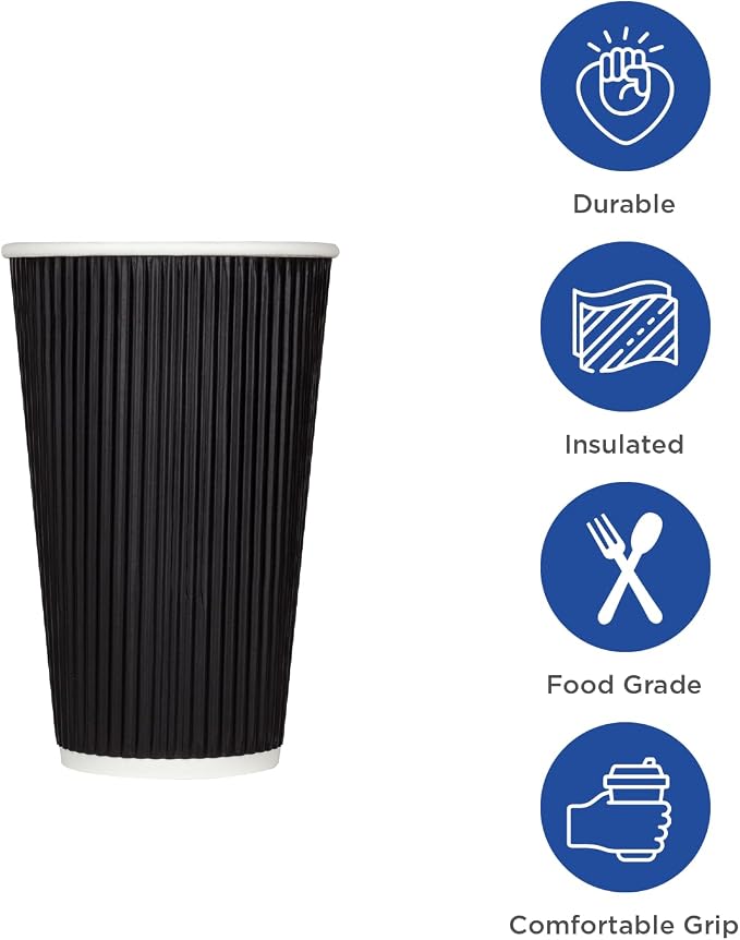 Karat C-KRC520B 20 oz Ripple Paper Hot Cups - Image 2