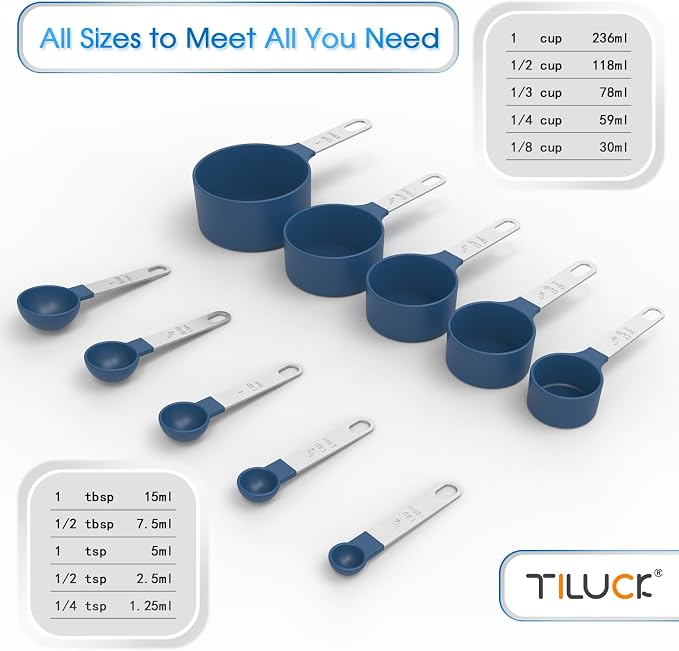 Measuring Cups & Spoons Set, Stackable Cups and Spoons | Nesting Measure Cups - Image 3
