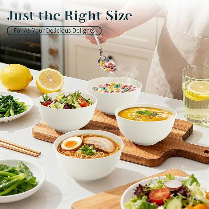 Wheat Straw Bowl 26 OZ, Unbreakable Ramen Bowls Set of 8, Alternatives to - Image 6