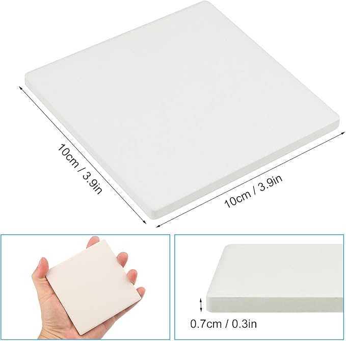 40 Pieces 4 Inch Blank Ceramic Coasters, Unglazed Ceramic Tiles Coasters - Image 2