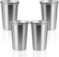 8 Pack 16oz Stainless Steel Pint Cup,Healthy Unbreakable and Stackable,Metal Drinking Glasses