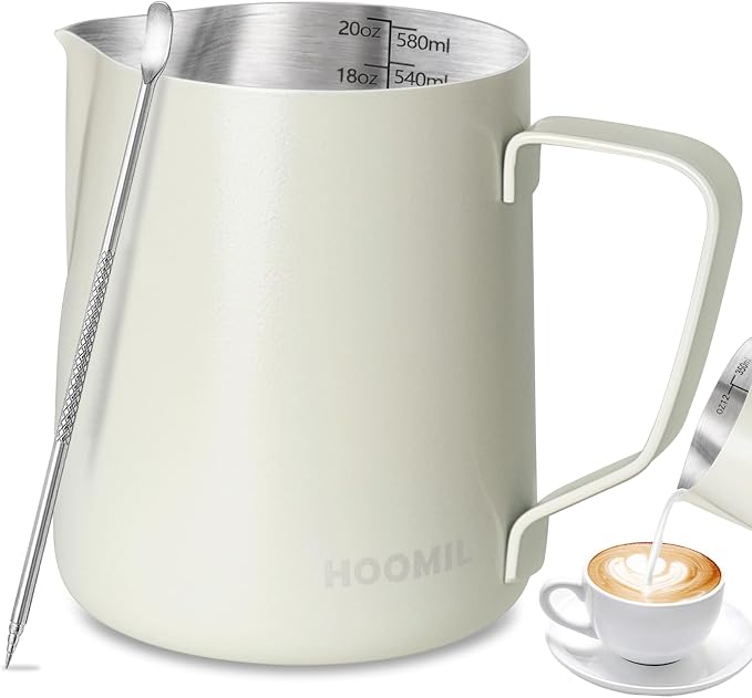HOOMIL Milk Frothing Pitcher, 12oz/20oz/32oz 304 Stainless Steel | Steaming by HOOMIL