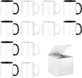 TANGLONG 11oz Tazas Para Sublimar Set of 12-6 White and 6 Black-with Box | by TANGLONG