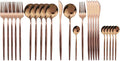 JASHII 24 Pieces 304 Stainless Steel Rose Cutlery Set Home Kitchen Silverware by JASHII