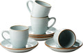 famiware 3oz Espresso Cups and Saucers, Light Blue | Ceramic Small Coffee Mug by Famiware