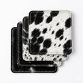 Cowhide Coasters Set of 6 – Genuine Hair-On Cowhide Drink Coasters, Square by Unknown