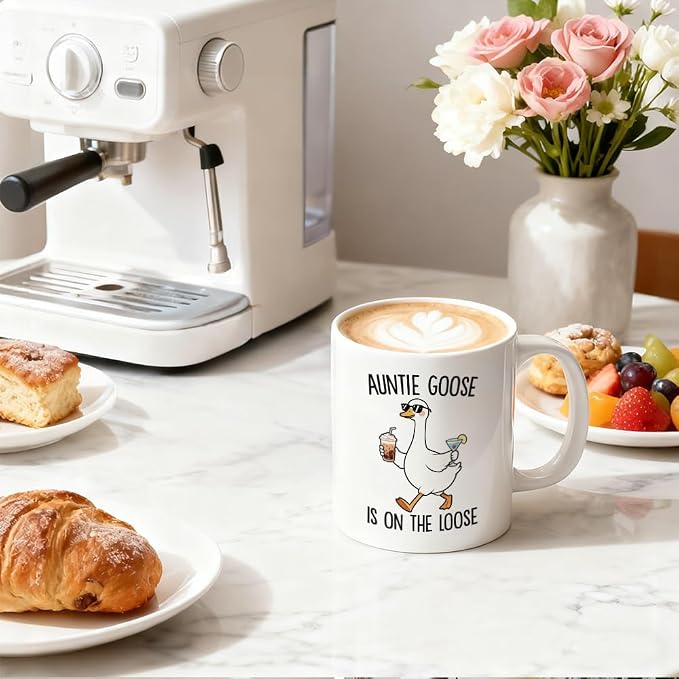 Auntie Goose Is on the Loose 11 oz Funny Ceramic Coffee Mug | Silly Goose - Image 5