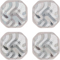 UMIRRO Absorbent Felt & Silicone Drink Coasters Set of 4, Soft Plaid Curves | by Umirro