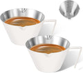 2 Pc Stainless Steel Espresso Shot Cups, 3.4oz/100ml, V-Shaped Mouth by carrottimes