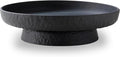 Granite Inspired Matte Black Fruit Bowl | Wide, Shallow Textured Pedestal Bowl by Unknown