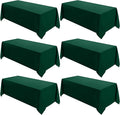 VidaFete Tablecloth 6 Pack 90 * 132inch Rectangle Table Cloth Polyester, Stain Wrinkle Resistant Polyester Dining Table Cover for Kitchen Dinning Party Wedding Rectangular Buffet Decoration(Green)