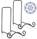 Wrought Iron Bowl Deep Platter Stand Detachable Metal Scroll Display Rack Easel by Baderke