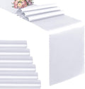 VACVELT White Satin Table Runners, 12x72 Inch, 6 Pack, Scalloped Edge | Silky by VACVELT