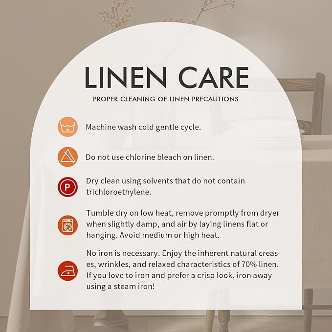 MIULEE Natural Linen Cotton Blend Tablecloth Rectangle, Luxury Waterproof Stain Resistant Durable Farmhouse Oblong Table Cloth for Dining Party Christmas Weddings Birthday, 52 x 70 inch, Ivory Cream