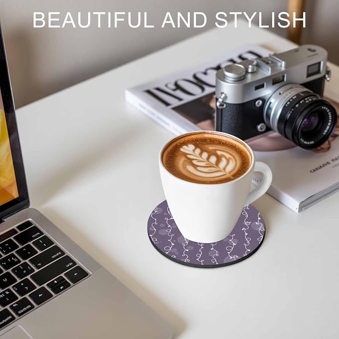 Vintage Lines Coasters Set of 4, Non-Slip Cup Coaster Mat - Image 7