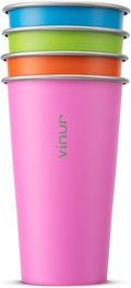 VINUR Stainless Steel Cups-20 oz Stackable Metal Drinking Glasses 4 Pcs | 20 oz by Vinur