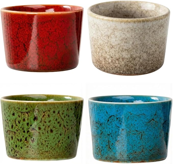 Ceramic Espresso Cups 4oz Modern Stackable Demitasse Mugs by Unknown