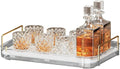 Seoneiro Whiskey Tray, Glass Cup Rack, Mug Holder, Coffee Cup Organizer, Bathroom Countertop with Drain Board Wine Glass Decorative Food Tray, Kitchen Spice Rack