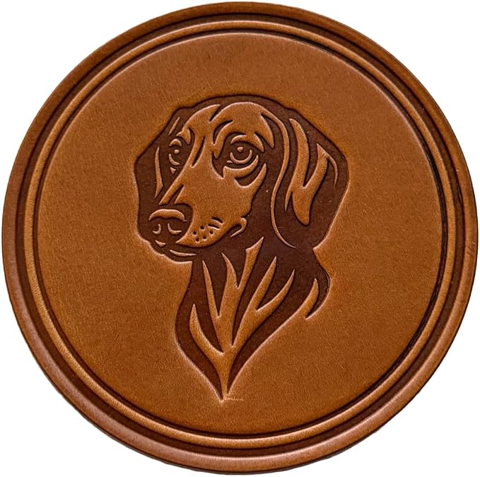 Dog Breed Leather Coasters – Premium Full Grain Table Protectors - Image 2