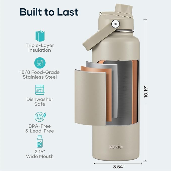 BUZIO Triple Wall Vacuum Water Bottle - Image 4