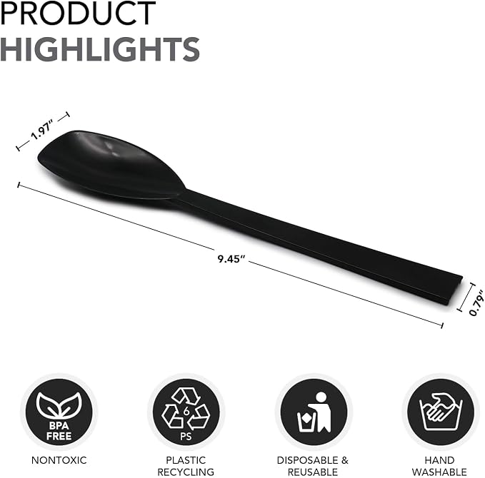 Party Essentials Plastic Party Buffet Serving Utensils Kit, Spoons/Forks/Tongs - Image 5