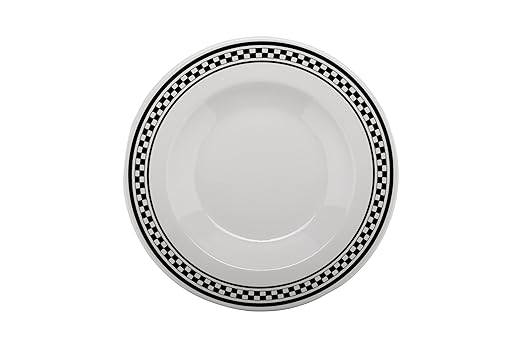 G.E.T. B-1611-X-EC Melamine Pasta Bowl with Wide Rim, 16 Ounce, Diamond Chexers (Set of 4)