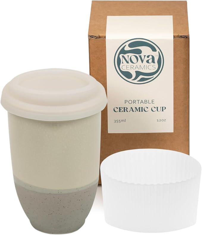 NOVA CERAMICS Travel Mug – Coffee Travel Mug – Reusable Coffee Cup Unique to Go by NovaCeramics
