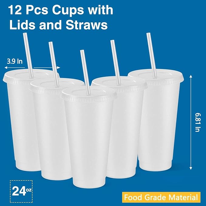 Amyhill 12 Pcs Reusable Glitter Cups - Image 2