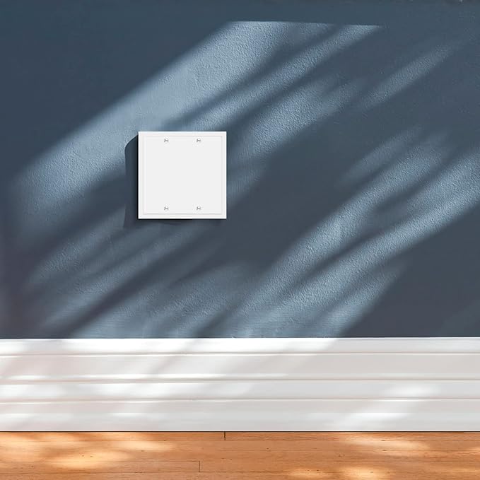 Henne Bery Modern Edge Decorative Wall Plate Switch Plate Outlet Cover, Durable Solid Zinc Alloy (Double Blank, White)