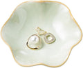 Jewelry Dish Tray, Ring Dish, Ceramic Trinket Tray, Key Bowl, Decorative Plate, for Friends Sisters Daughter Mother(Light Green)