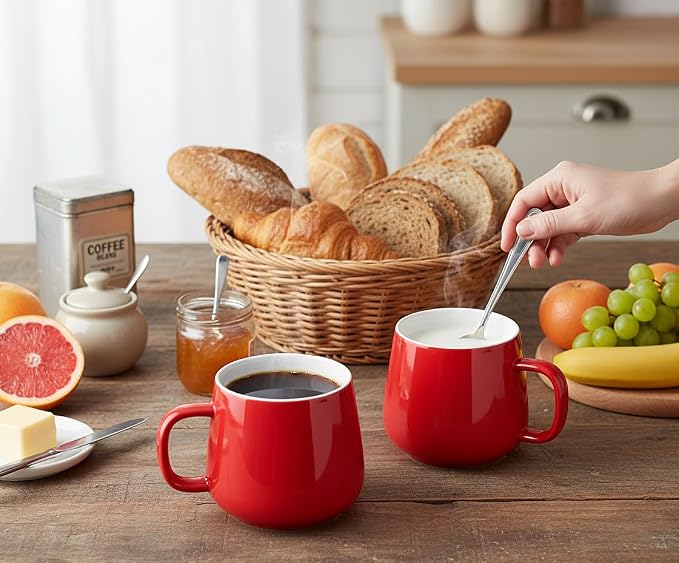 Teocera Coffee Mugs Set of 6-12oz Chip-Resistant Ceramic Cups - Image 2