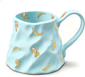 Large Blue Coffee Mug 20 oz, Oversized Cute Floral Ceramic Mug, Giant Coffee Mug by ACOLIDAS