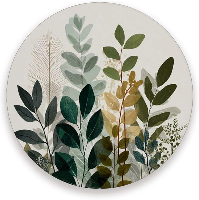 Coasters for Drinks Coaster Drink Set Decorative Coffee Table Desk Cup Mat Spring Cute Cork Bar Backing Round Home Decor Beige Boho Style Leaves28