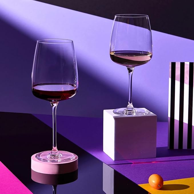 Krosno Red Wine Glasses, Set of 4, 20.3 oz, Modern Collection, Versatile and Durable Crystalline Glass, Pristine Clarity and Long-Lasting Shine, Dishwasher Safe, Made in Europe