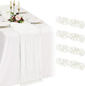4 Pack Cheesecloth Table Runner 10FT Ivory White Table Runner Boho Gauze Cheese by Showgeous