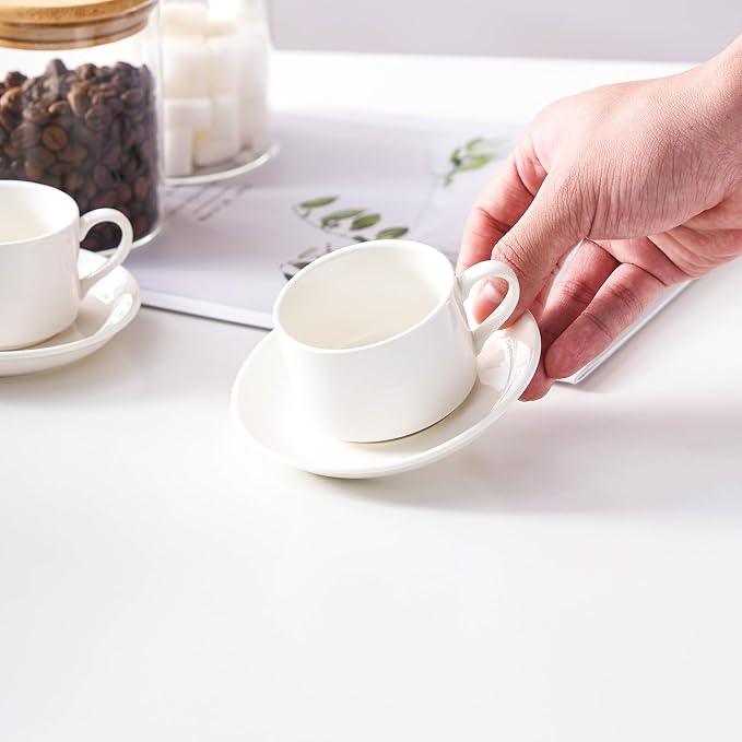 Espresso Cups Set of 4, 4oz Stackable Coffee Cups - Image 3