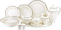 Euro Porcelain 57-pc Banquet Dinnerware Set, Luxury Bone China Tableware, Service for 8 (6664-3) 6664-20