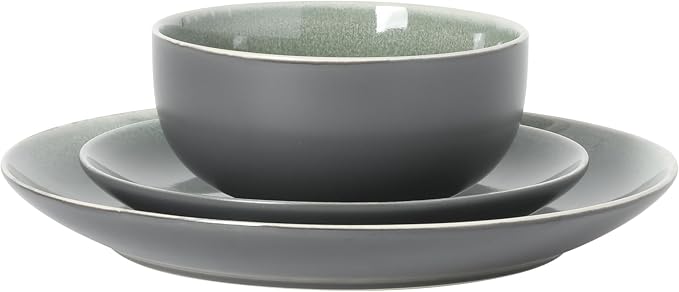 Gibson Elite Pine Coast Plates and Bowls Sets, 12-Piece Stoneware Dinnerware - Image 10